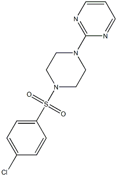 2-{4-[(4-chlorophenyl)sulfonyl]piperazino}pyrimidine,,结构式