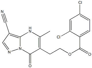 2-(3-cyano-5-methyl-7-oxo-4,7-dihydropyrazolo[1,5-a]pyrimidin-6-yl)ethyl 2,4-dichlorobenzenecarboxylate