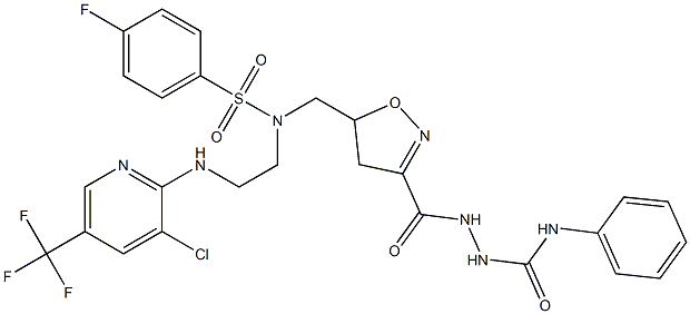  2-{[5-({(2-{[3-chloro-5-(trifluoromethyl)-2-pyridinyl]amino}ethyl)[(4-fluorophenyl)sulfonyl]amino}methyl)-4,5-dihydro-3-isoxazolyl]carbonyl}-N-phenyl-1-hydrazinecarboxamid