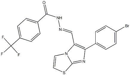 N'-{(E)-[6-(4-bromophenyl)imidazo[2,1-b][1,3]thiazol-5-yl]methylidene}-4-(trifluoromethyl)benzenecarbohydrazide 结构式