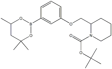 tert-Butyl 2{[3-(4,4,6-trimethyl-1,3,2-dioxaborinan-2-yl)phenoxy]methyl}piperidine-1-carboxylate 结构式