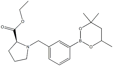 Ethyl 1-[3-(4,4,6-trimethyl-1,3,2-dioxaborinan-2-yl)benzyl]prolinate Structure
