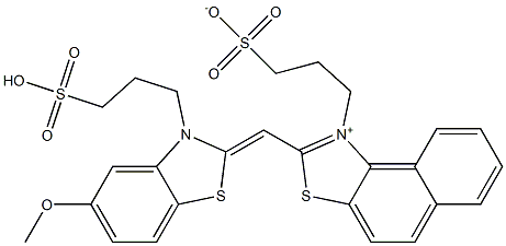 2-[[5-Methoxy-3-(3-sulfopropyl)benzothiazol-2(3H)-ylidene]methyl]-1-(3-sulfonatopropyl)naphtho[1,2-d]thiazol-1-ium Structure