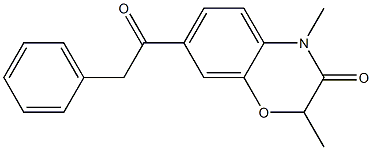 2,4-ジメチル-7-フェニルアセチル-4H-1,4-ベンゾオキサジン-3(2H)-オン 化学構造式