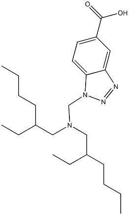 1-[[ビス(2-エチルヘキシル)アミノ]メチル]-1H-ベンゾトリアゾール-5-カルボン酸 化学構造式
