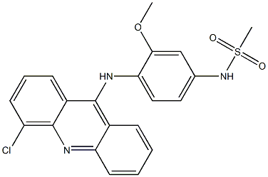 N-[4-[(4-Chloro-9-acridinyl)amino]-3-methoxyphenyl]methanesulfonamide,,结构式