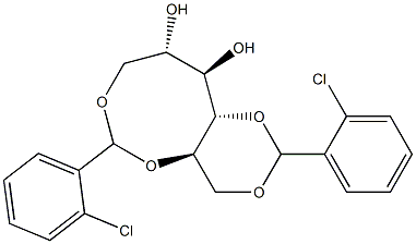 1-O,5-O:4-O,6-O-ビス(2-クロロベンジリデン)-D-グルシトール 化学構造式