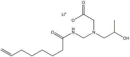 N-(2-Hydroxypropyl)-N-(7-octenoylaminomethyl)glycine lithium salt Structure