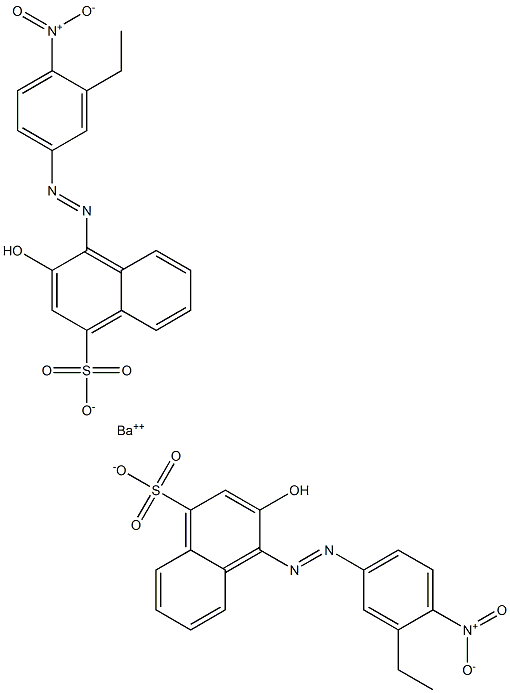 Bis[1-[(3-ethyl-4-nitrophenyl)azo]-2-hydroxy-4-naphthalenesulfonic acid]barium salt Structure