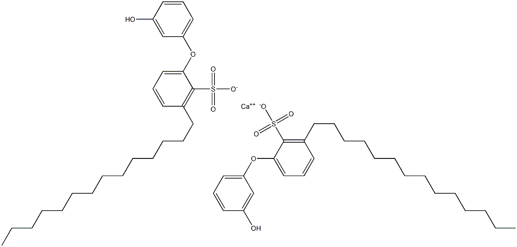 Bis(3'-hydroxy-3-tetradecyl[oxybisbenzene]-2-sulfonic acid)calcium salt,,结构式