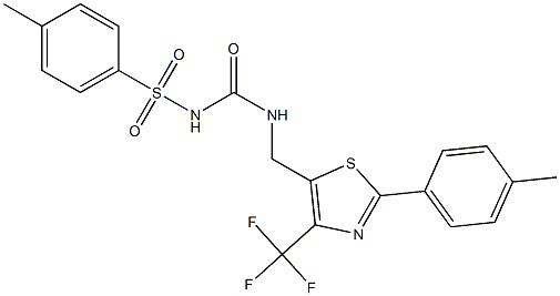 1-[2-(4-メチルフェニル)-4-(トリフルオロメチル)チアゾール-5-イルメチル]-3-(4-メチルフェニルスルホニル)尿素 化学構造式