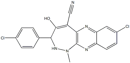 2,3-Dihydro-3-(4-chlorophenyl)-8-chloro-1-methyl-4-hydroxy-1H-1,2-diazepino[3,4-b]quinoxaline-5-carbonitrile Structure