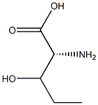 (2R)-3-ヒドロキシ-2-アミノペンタン酸 化学構造式