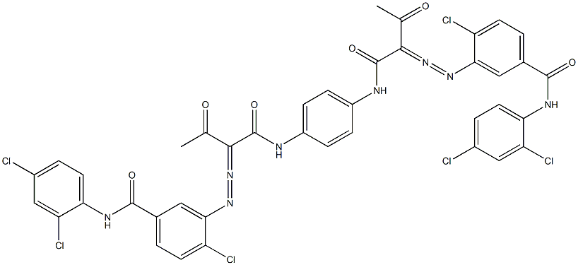 3,3'-[1,4-Phenylenebis[iminocarbonyl(acetylmethylene)azo]]bis[N-(2,4-dichlorophenyl)-4-chlorobenzamide] Structure