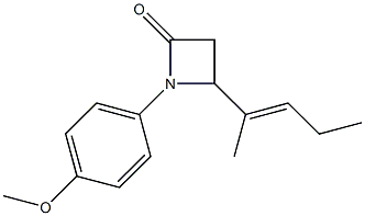 1-(4-Methoxyphenyl)-4-(1-methyl-1-butenyl)azetidin-2-one Structure