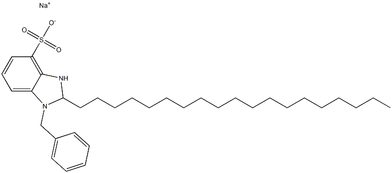 1-Benzyl-2,3-dihydro-2-nonadecyl-1H-benzimidazole-4-sulfonic acid sodium salt,,结构式