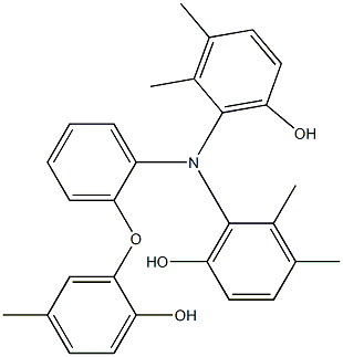 N,N-Bis(6-hydroxy-2,3-dimethylphenyl)-2-(2-hydroxy-5-methylphenoxy)benzenamine,,结构式