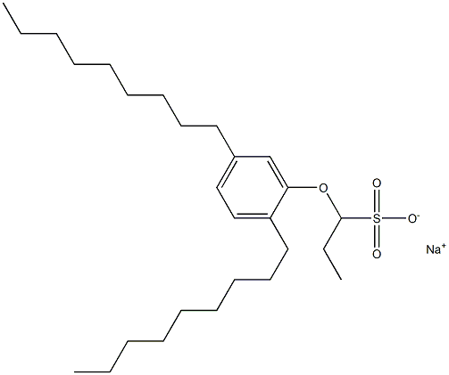 1-(2,5-ジノニルフェノキシ)プロパン-1-スルホン酸ナトリウム 化学構造式
