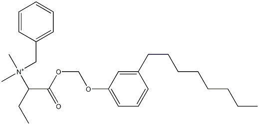 N,N-Dimethyl-N-benzyl-N-[1-[[(3-octylphenyloxy)methyl]oxycarbonyl]propyl]aminium Struktur