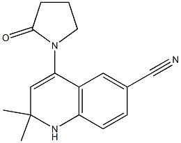 1,2-Dihydro-2,2-dimethyl-4-(2-oxo-1-pyrrolidinyl)quinoline-6-carbonitrile,,结构式