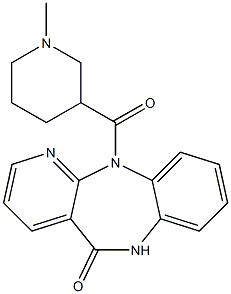 6,11-Dihydro-11-[(1-methyl-3-piperidinyl)carbonyl]-5H-pyrido[2,3-b][1,5]benzodiazepin-5-one Struktur