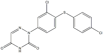 2-[3-Chloro-4-(4-chlorophenylthio)phenyl]-1,2,4-triazine-3,5(2H,4H)-dione 结构式