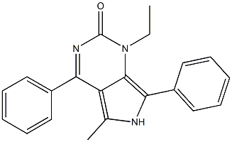 1-Ethyl-5-methyl-4,7-diphenyl-6H-pyrrolo[3,4-d]pyrimidin-2(1H)-one 结构式