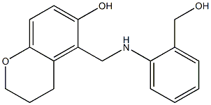 3,4-Dihydro-5-(2-hydroxymethylphehylaminomethyl)-2H-1-benzopyran-6-ol Struktur