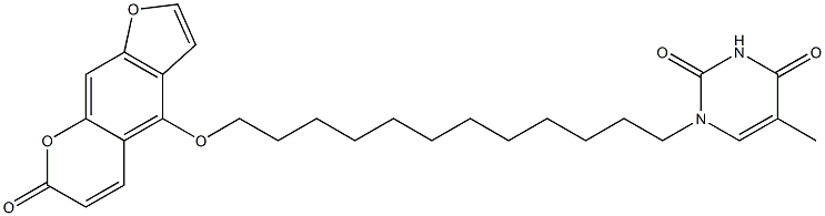 4-[12-[(1,2,3,4-Tetrahydro-5-methyl-2,4-dioxopyrimidin)-1-yl]dodecyloxy]-7H-furo[3,2-g][1]benzopyran-7-one Structure