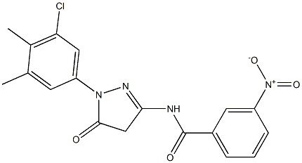 1-(5-Chloro-3,4-dimethylphenyl)-3-(3-nitrobenzoylamino)-5(4H)-pyrazolone 结构式