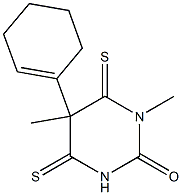 3,4,5,6-Tetrahydro-4,6-dithioxo-5-(1-cyclohexenyl)-1,5-dimethylpyrimidin-2(1H)-one Structure