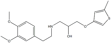 1-(3,4-Dimethoxyphenethylamino)-3-(5-methyl-3-thienyloxy)-2-propanol Struktur