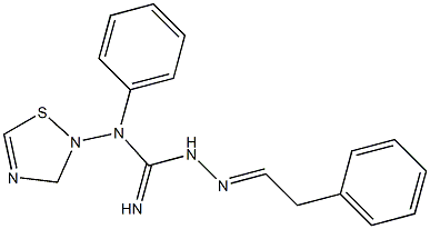 Dihydro-N-[(imino)[2-(2-phenylethylidene)hydrazino]methyl]-N-phenyl-1,2,4-thiadiazol-2(3H)-amine Struktur