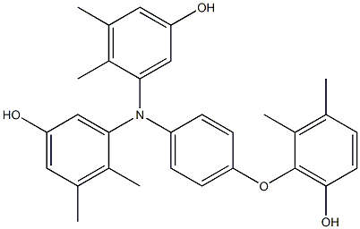 N,N-Bis(5-hydroxy-2,3-dimethylphenyl)-4-(6-hydroxy-2,3-dimethylphenoxy)benzenamine,,结构式