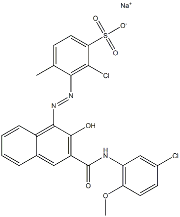 2-Chloro-4-methyl-3-[[3-[[(3-chloro-6-methoxyphenyl)amino]carbonyl]-2-hydroxy-1-naphtyl]azo]benzenesulfonic acid sodium salt|