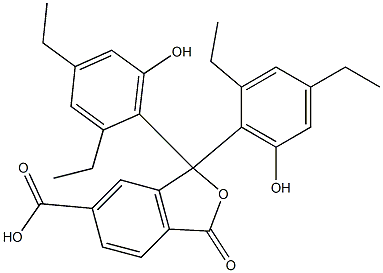1,1-ビス(2,4-ジエチル-6-ヒドロキシフェニル)-1,3-ジヒドロ-3-オキソイソベンゾフラン-6-カルボン酸 化学構造式