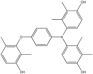 N,N-Bis(4-hydroxy-2,3-dimethylphenyl)-4-(3-hydroxy-2,6-dimethylphenoxy)benzenamine,,结构式