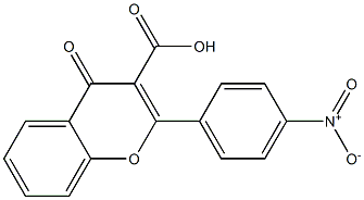2-[4-ニトロフェニル]-4-オキソ-4H-1-ベンゾピラン-3-カルボン酸 化学構造式