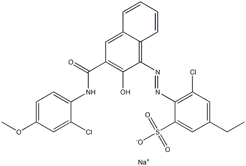3-Chloro-5-ethyl-2-[[3-[[(2-chloro-4-methoxyphenyl)amino]carbonyl]-2-hydroxy-1-naphtyl]azo]benzenesulfonic acid sodium salt