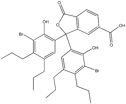 1,1-Bis(5-bromo-6-hydroxy-3,4-dipropylphenyl)-1,3-dihydro-3-oxoisobenzofuran-6-carboxylic acid Struktur