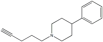 4-フェニル-1-(4-ペンチニル)ピペリジン 化学構造式