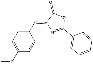 2-フェニル-4-[(Z)-(4-メトキシフェニル)メチレン]-2-オキサゾリン-5-オン 化学構造式