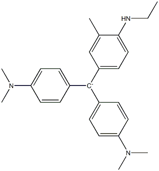Bis[4-(dimethylamino)phenyl][4-(ethylamino)-3-methylphenyl]methylium Structure