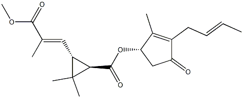 (1R,3R)-3-[(E)-3-Methoxy-2-methyl-3-oxo-1-propenyl]-2,2-dimethylcyclopropanecarboxylic acid (S)-3-(2-butenyl)-2-methyl-4-oxo-2-cyclopenten-1-yl ester 结构式