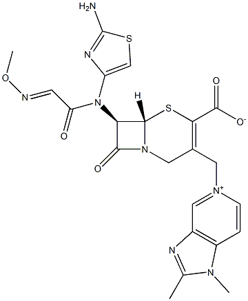 (7R)-7-[(2-Amino-4-thiazolyl)(methoxyimino)acetylamino]-3-[[1,2-dimethyl-(1H-imidazo[4,5-c]pyridin-5-ium)-5-yl]methyl]cepham-3-ene-4-carboxylic acid