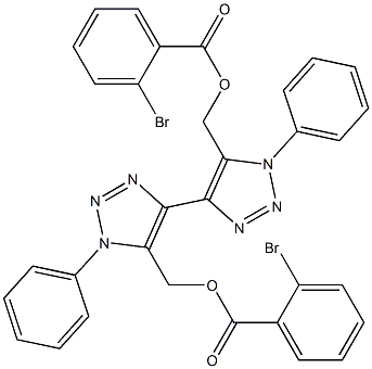1,1'-Diphenyl-5,5'-bis[(2-bromobenzoyloxy)methyl]-4,4'-bi(1H-1,2,3-triazole),,结构式