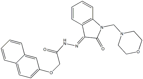 (2-Naphtyloxy)acetic acid N'-(1-morpholinomethyl-2-oxoindolin-3-ylidene) hydrazide,,结构式