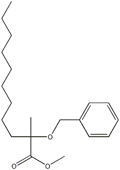 2-ベンジルオキシ-2-メチルウンデカン酸メチル 化学構造式