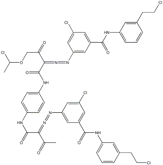 3,3'-[2-[(1-Chloroethyl)oxy]-1,4-phenylenebis[iminocarbonyl(acetylmethylene)azo]]bis[N-[3-(2-chloroethyl)phenyl]-5-chlorobenzamide] 结构式