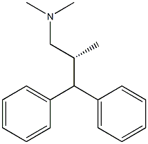 [R,(-)]-N,N,2-トリメチル-3,3-ジフェニル-1-プロパンアミン 化学構造式